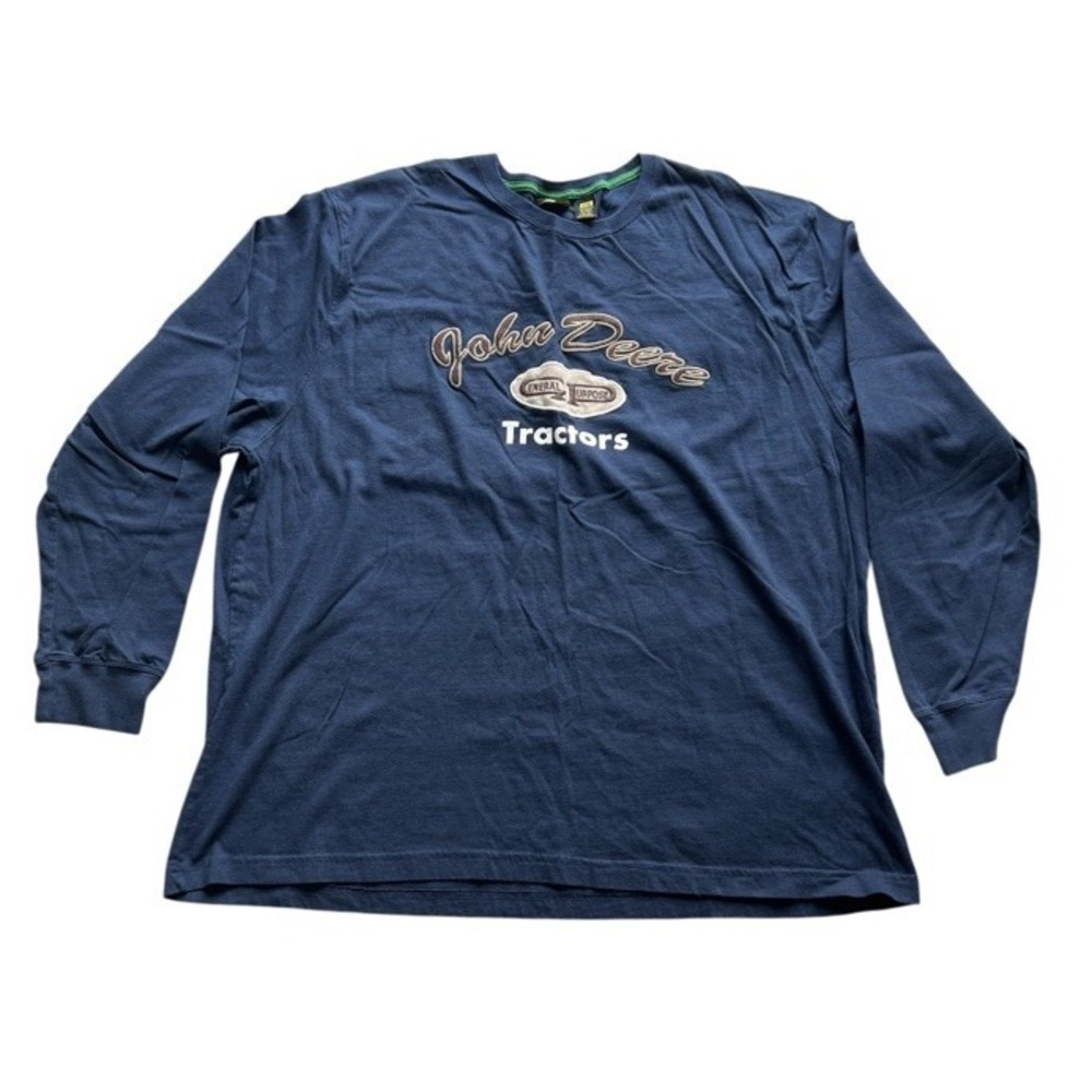 John Deere Tractors XXL Long Sleeve Blue Shirt And‎ AGRI Turf Cotton